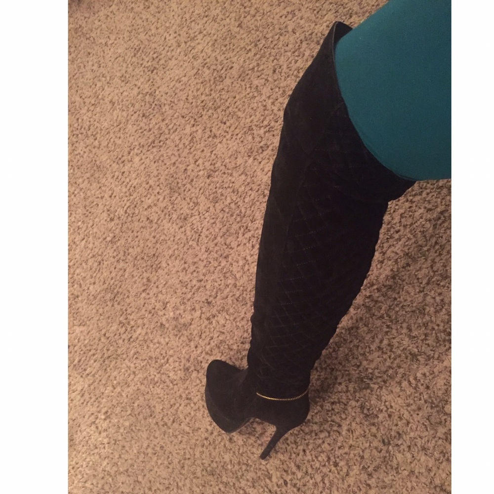 Black Over The Knee Boots - Thigh high Heels